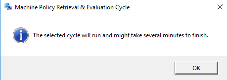 Configuration Manager Confirmation